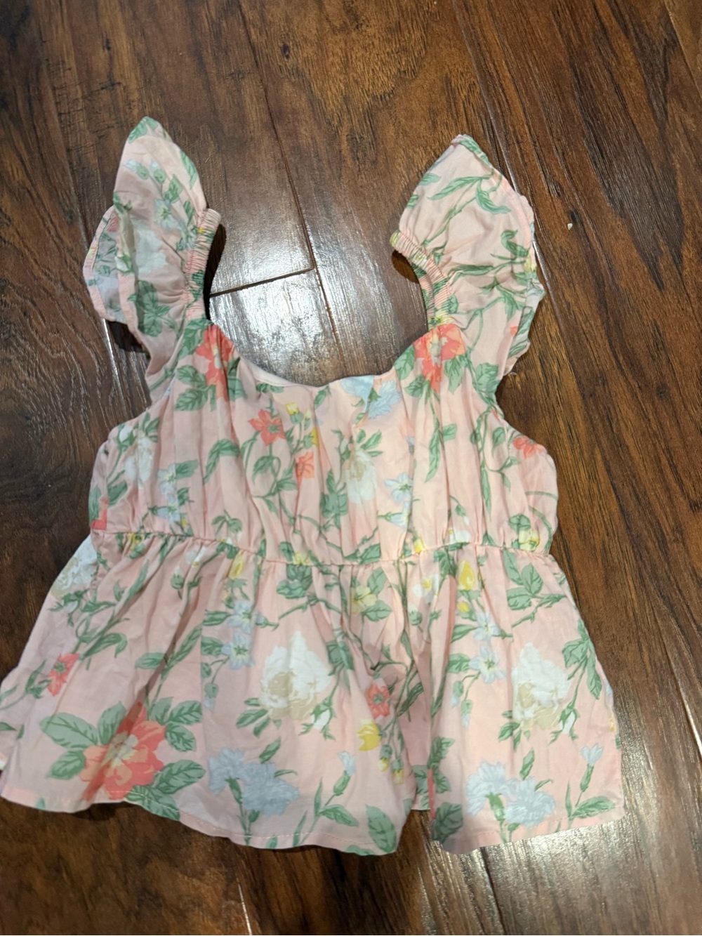 Janie and Jack Pink Floral Ruffle Tank Top
